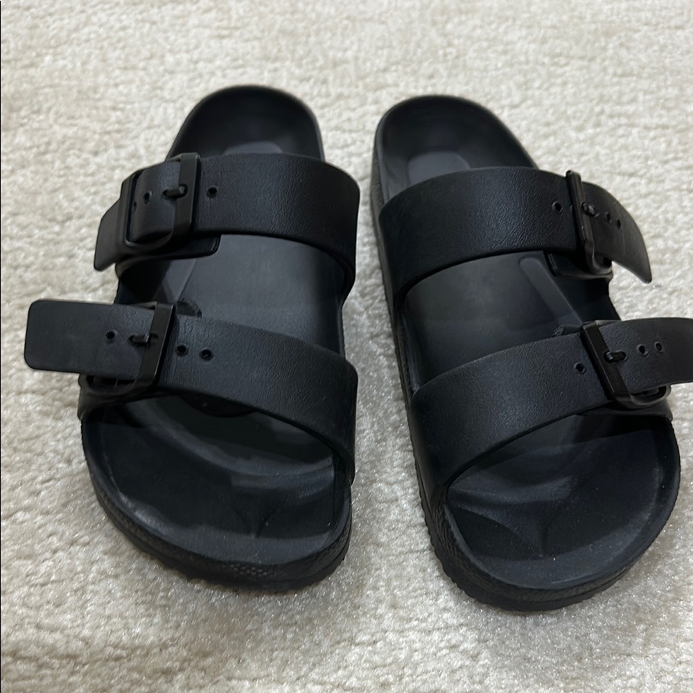 Black Double Strap Sandals